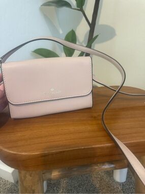 kate spade Blush Pink Saffiano Crossbody Wallet